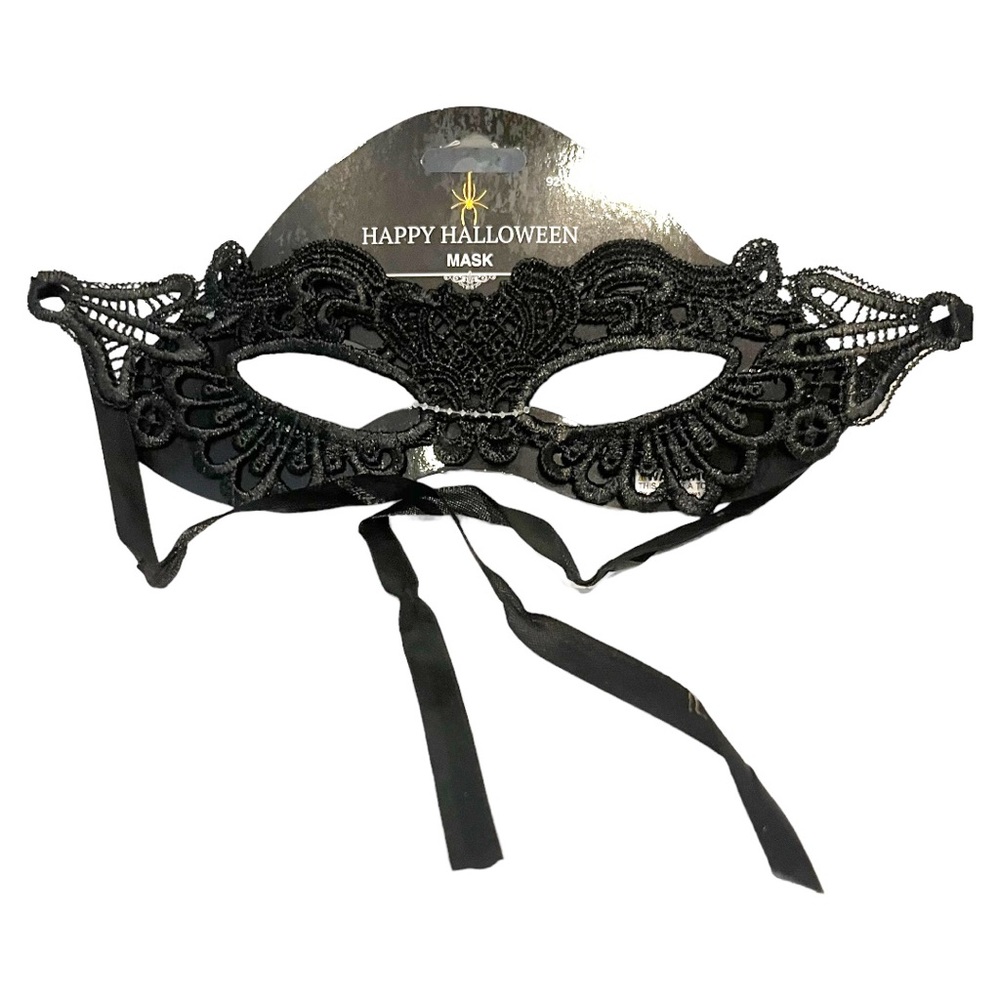 Adult Black Lace Masquerade Mask, Elegant, Feminine, Stylish Halloween Mask